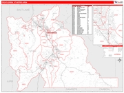 Provo-Orem Metro Area Wall Map Red Line Style